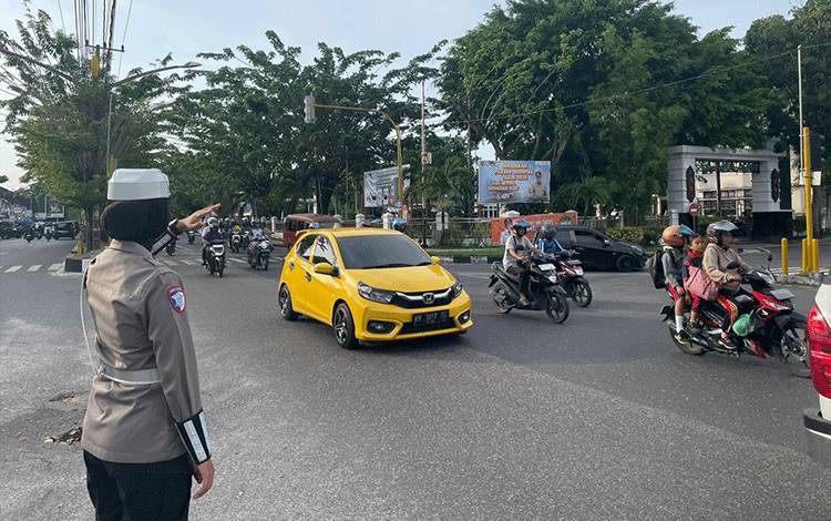 Satlantas Polresta Palangka Raya Fokus Atur Arus Lalu Lintas di Lima Zona Rawan Macet