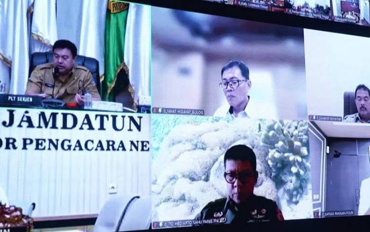 Pemko Palangka Raya Ikuti Rakor Pengendalian Inflasi bersama Kemendagri