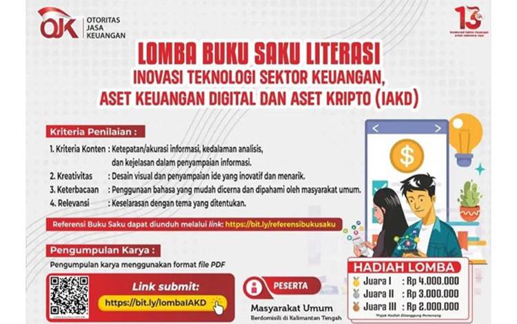 OJK Kalteng Gelar Lomba Pembuatan Buku Saku Tingkatkan Pemahaman Masyarakat