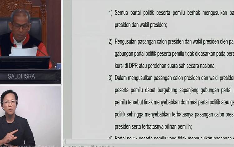 MK Beri Lima Pedoman Terkait Pencalonan Presiden kepada Pembentuk UU
