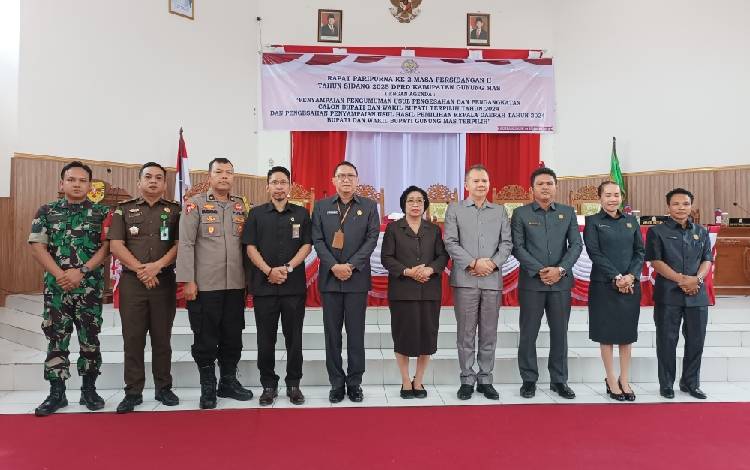 DPRD Gunung Mas Rapat Paripurna Usulkan Pengesahan Calon Bupati-Wakil Bupati Terpilih