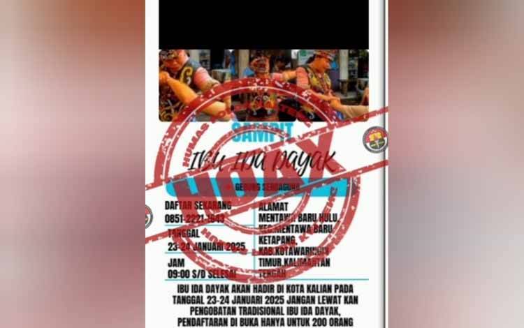 Polda Kalteng Nyatakan Hoaks terkait Informasi Pengobatan Ida Dayak di Sampit