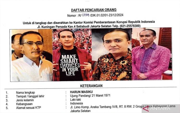 Petugas KPK Malah Dituduh Pakai Narkoba Saat Kejar Harun Masiku