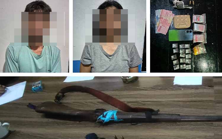 Pasangan Pengedar Narkotika di Seruyan Ditangkap, Ditemukan Senjata Api Rakitan