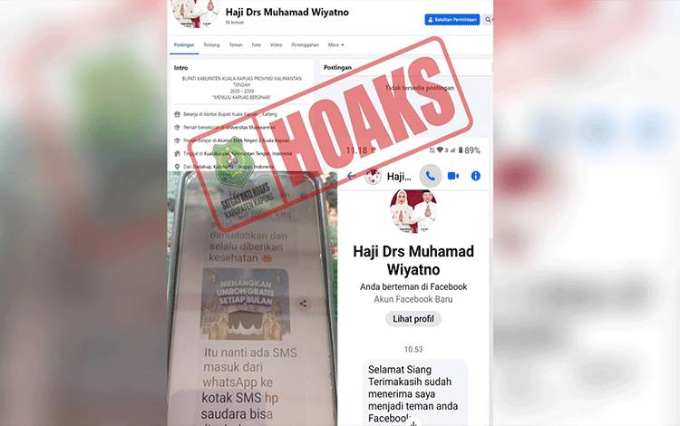 Waspada! Akun FB Catut Nama Bupati Kapuas dengan Modus Hadiah Umroh Gratis