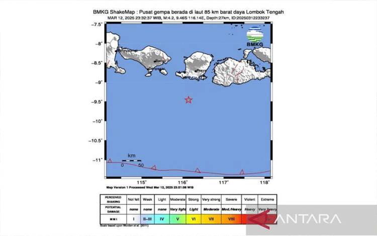BMKG: Aktivitas Sesar Aktif Dasar Laut Picu Gempa Dangkal di Lombok