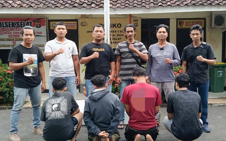 Tim Resmob Polres Kapuas Tangkap Empat Pelaku Pengeroyokan di Taman Raja Bunu