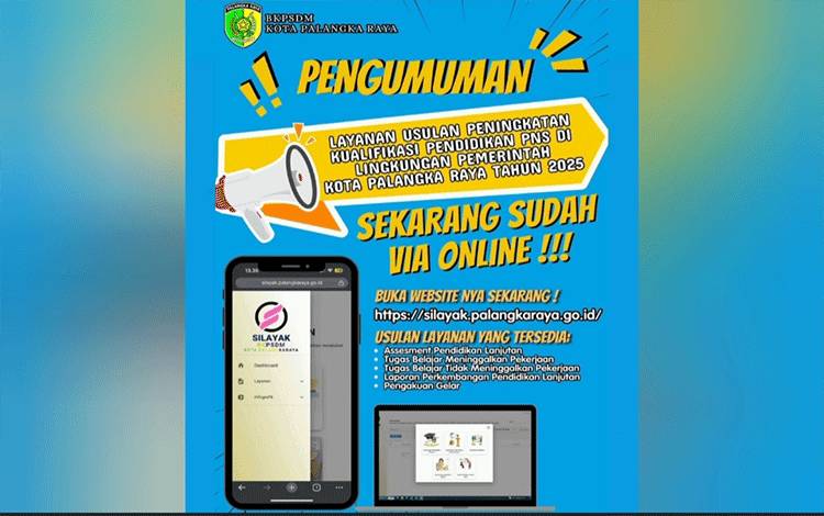 Layanan Usulan Peningkatan Kualifikasi Pendidikan ASN di Palangka Raya Kini Online