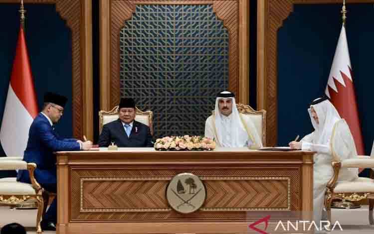 Prabowo-Emir Qatar Saksikan Penandatanganan MoU Strategis RI-Qatar