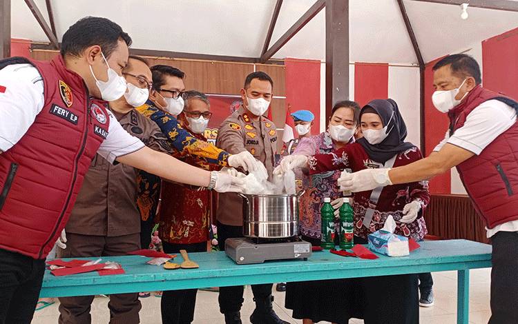 Polres Lamandau Musnahkan Ekstasi dan 492,16 Gram Sabu