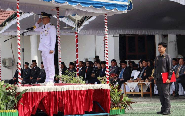 Bupati Gunung Mas Pimpin Apel Peringatan Hari Otonomi Daerah XXIX