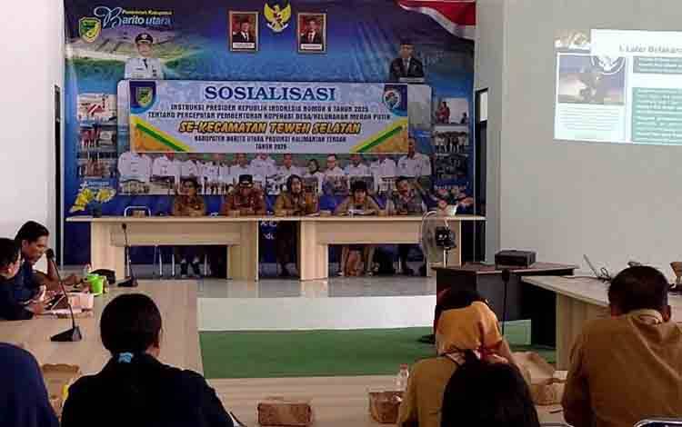 Disnakertranskop UKM Barut Kembali Sosialisasi Pembentukan Koperasi Merah Putih di Teweh Selatan