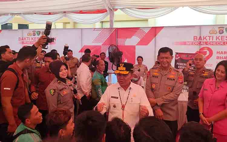 Gubernur Kalteng Apresiasi Bakti Sosial Kesehatan Polda Kalteng, Ajak Instansi Lain Lakukan Hal Serupa