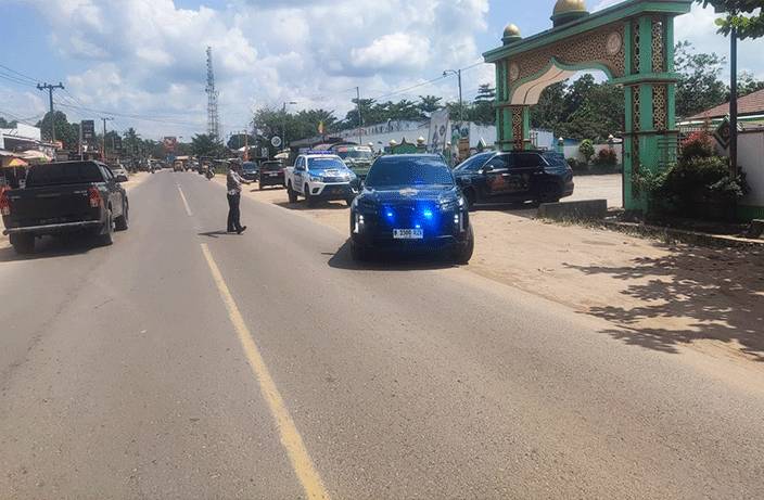 Satlantas Polres Seruyan Kawal Kegiatan Aryyaguna Joglosemar Touring De Borneo 2025