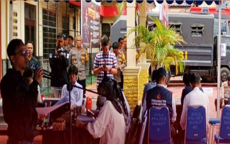 KPU Barut Simulasi Pengamanan TPS dan Pemungutan Suara untuk PSU MK di Barito Utara