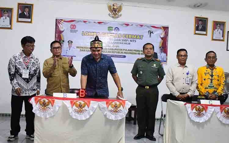 Bupati Pulang Pisau Buka Lomba Cerdas Cermat Tingkat Kecamatan Kahayan Hilir, Ini Harapannya