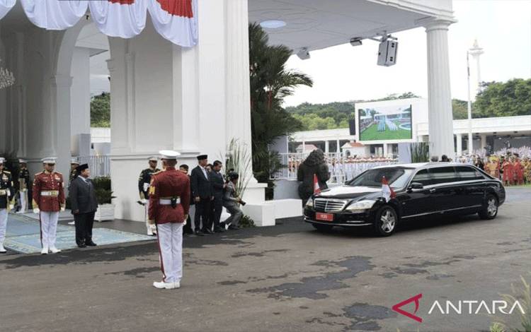 Prabowo Sambut Presiden Peru Dina Boluarte di Istana Merdeka