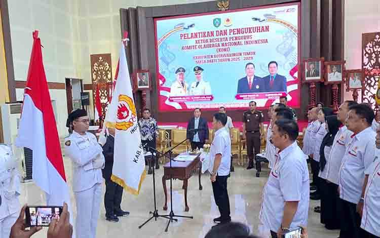 KONI Kotim Periode 2025-2029 Resmi Dilantik, Targetkan Peningkatan Prestasi Olahraga Daerah