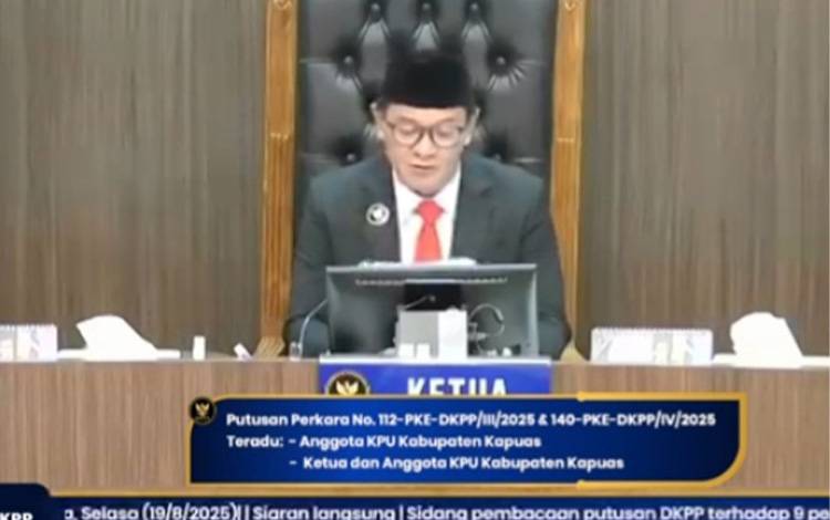 Deden Firmansyah Diberhentikan dari Jabatan Ketua KPU Kapuas, Berikut 5 Putusan DKPP Lainnya