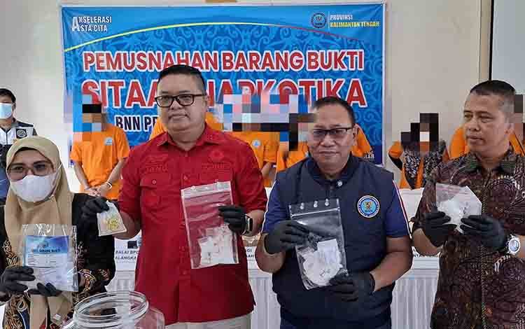 BNNP Kalteng Musnahkan Barang Bukti Narkoba Hasil Pengungkapan Juli - Agustus
