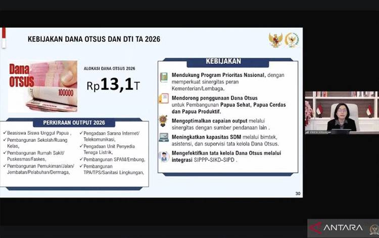 Sri Mulyani Sebut Dana Otsus Tak Termasuk Sasaran Efisiensi 2026