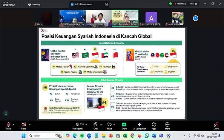 OJK Kalteng Bersinergi Bangun Ekosistem Halal Melalui Edukasi Keuangan Syariah