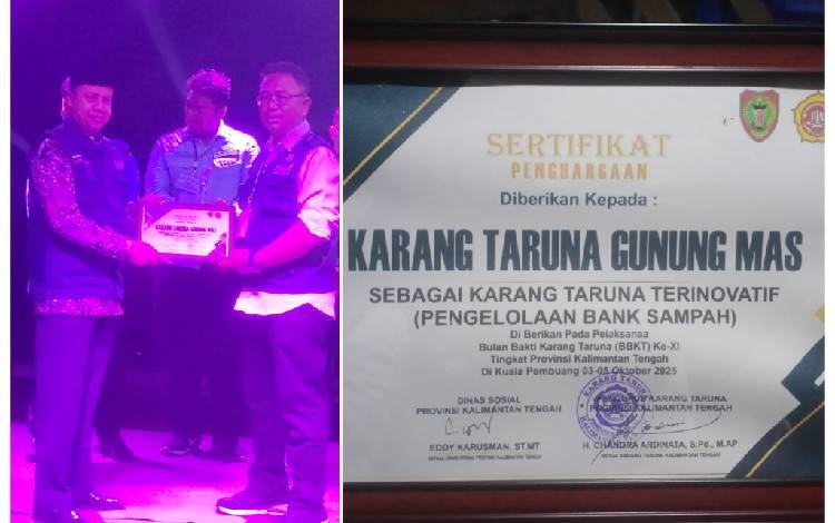 Karang Taruna Gunung Mas Raih Penghargaan Sebagai Karang Taruna Terinovatif Tingkat Kalteng