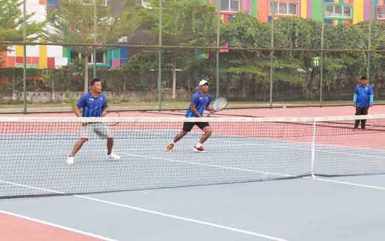 Atlet Tenis Lapangan Kalteng Tumbangkan Tim ATR/BPN RI di PORNAS Korpri
