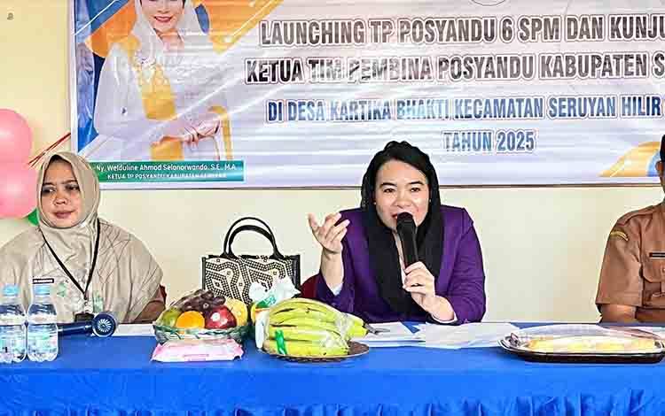 Ketua Pembina Posyandu Launching Posyandu Enam Standar Pelayanan Minimal di Desa Kartika Bhakti