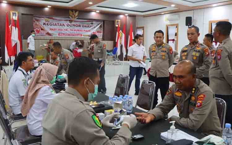 Polres Katingan Gelar Donor Darah Peringati Hari Jadi Humas Polri