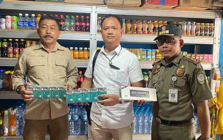 Tim Gabungan Amankan Ribuan Batang Rokok Ilegal di Kecamatan Hanau dan Seruyan Raya