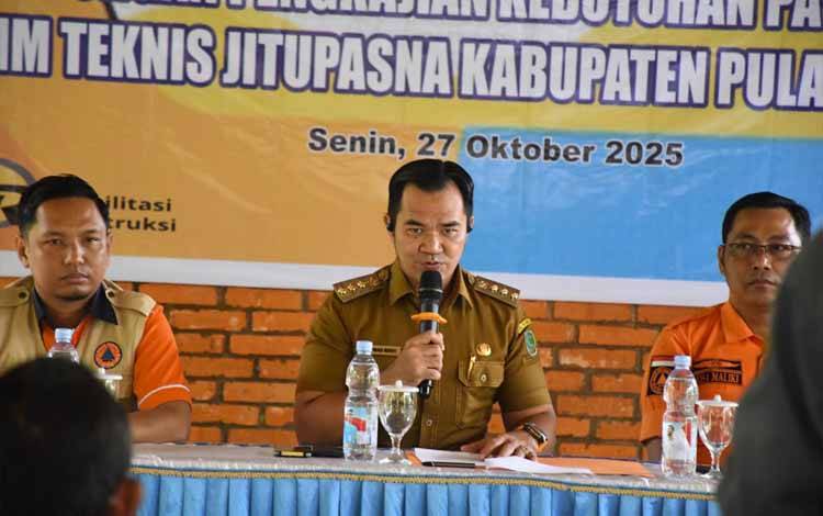Bupati Pulang Pisau Buka Pelatihan Penghitungan Kajian Kebutuhan Pascabencana