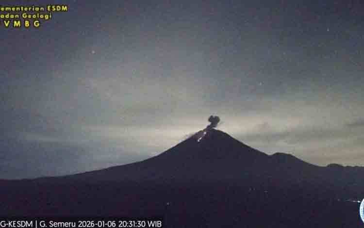 Semeru Erupsi Disertai Letusan Setinggi 800 Meter dan Lava Pijar