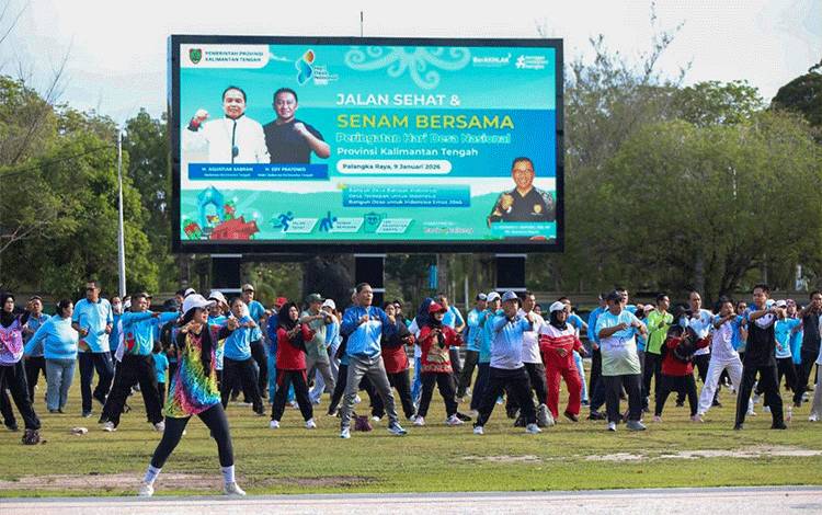 Olahraga Bersama Pemprov Kalteng Tingkatkan Kesehatan dan Semangat Kerja ASN