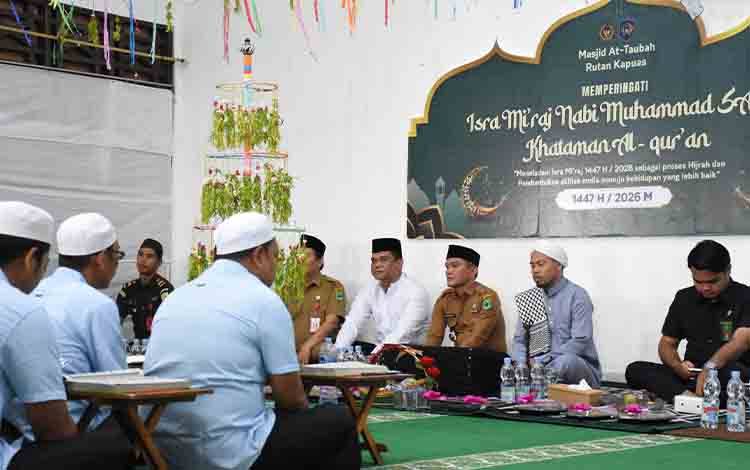 Rutan Kapuas Peringati Isra Mi'raj dan Khataman Alquran, Staf Ahli Bupati Ajak Hijrah Diri