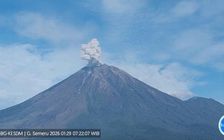 Gunung Semeru Erupsi dengan Tinggi Letusan 700 Meter