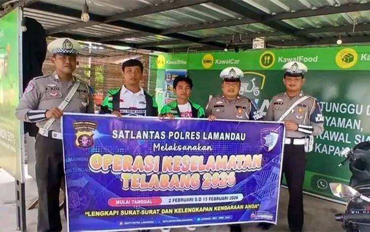 Sat Lantas Polres Lamandau Sosialisasi Operasi Keselamatan kepada Pengemudi Ojek Online