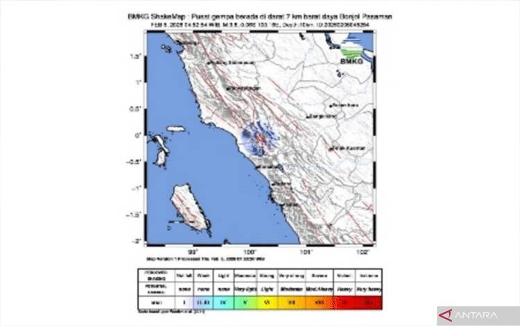 Gempa Bumi Magnitudo 5,0 Guncang Pasaman Barat, Tak Berpotensi Tsunami
