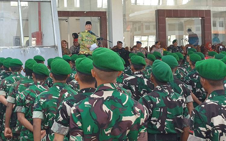 Bupati Kotim Sambut Kedatangan Yon TP/923 Mentaya, Sementara Bermarkas di Gedung Expo Sampit