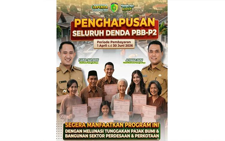 Pemko Palangka Raya Hapus Denda PBB-P2 hingga Juni 2026