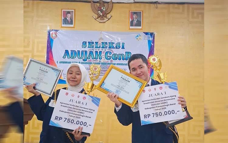 Lewati Seleksi Ketat, Siswa SMAN 1 Pangkalan Bun Juara Putra-Putri Adujak Genre Kobar 2026