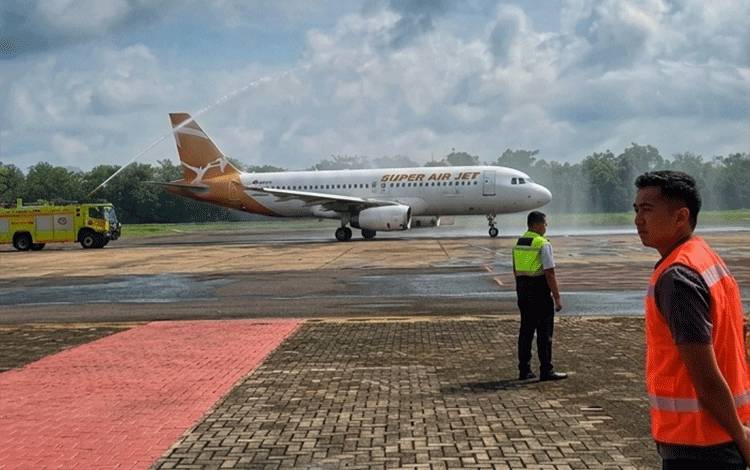 Airbus Super Air Jet di Bandara H Asan Sampit Hanya Angkut 70 - 80 Persen Penumpang