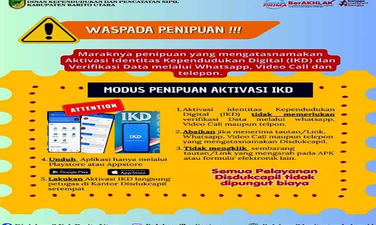 Disdukcapil Barito Utara Ingatkan Warga Waspadai Penipuan Berkedok Aktivasi IKD
