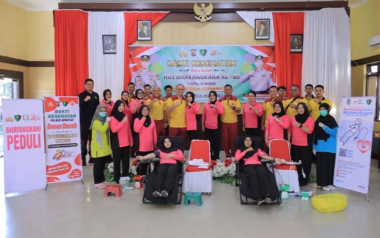 HUT ke-80 Bhayangkara, Polres Seruyan Gelar Donor Darah sebagai Wujud Kepedulian Kemanusiaan