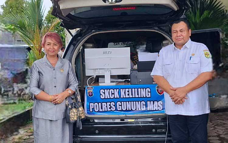 Pemkab Gunung Mas Pinjamkan Kendaraan Dukung Inovasi Gula Madu Layanan SKCK Keliling
