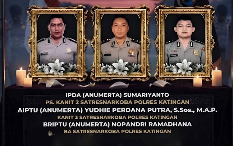 Kapolri Anugerahkan Kenaikan Pangkat Anumerta Bagi Tiga Polisi di Katingan