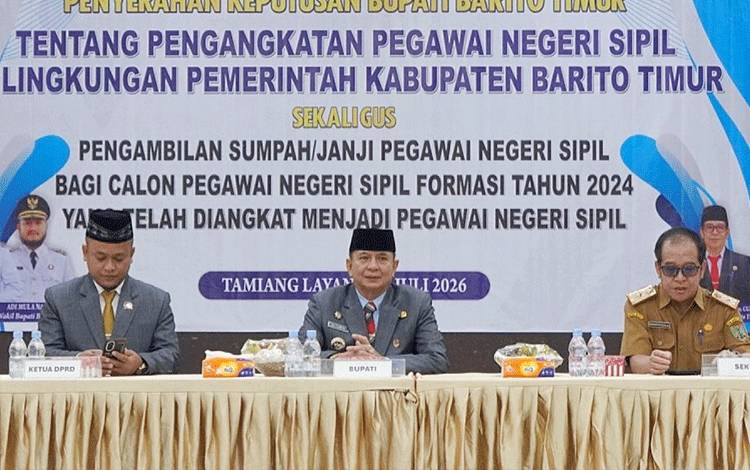 212 CPNS Formasi 2024 Resmi Jadi PNS, Bupati Bartim Minta Junjung Integritas dan Antikorupsi