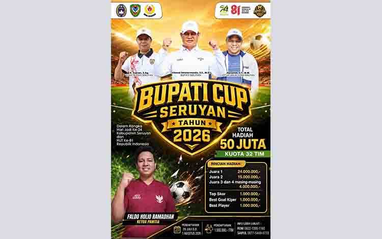 Bupati Cup Seruyan 2026 Siap Bergulir, 24 Tim Sudah Mendaftar