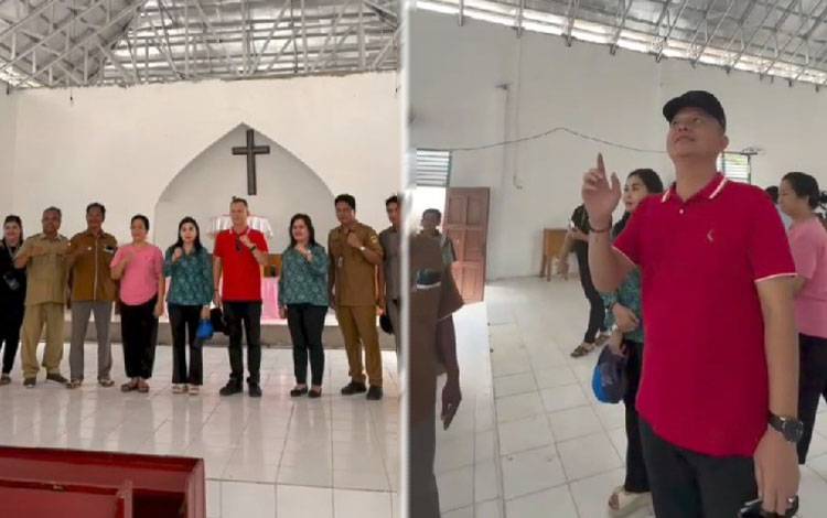 Pemkab Gunung Mas Bantu Rehabilitasi Gereja GKE Hosana Bereng Jun