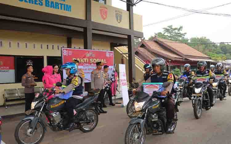 Kapolres Bartim Lepas Bhabinkamtibmas Salurkan 200 Paket Sembako